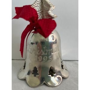 Christmas Ornament Bell 1995 Silverplated in‎ box
